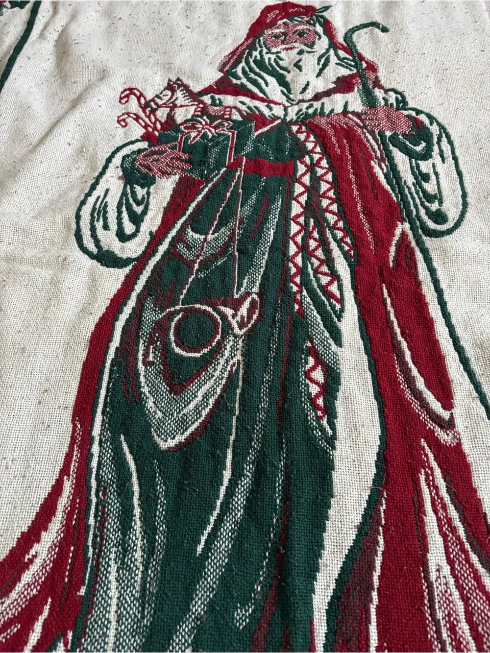 Goodwin Weavers Holiday Santa Woven Throw Blanket - Red & Green